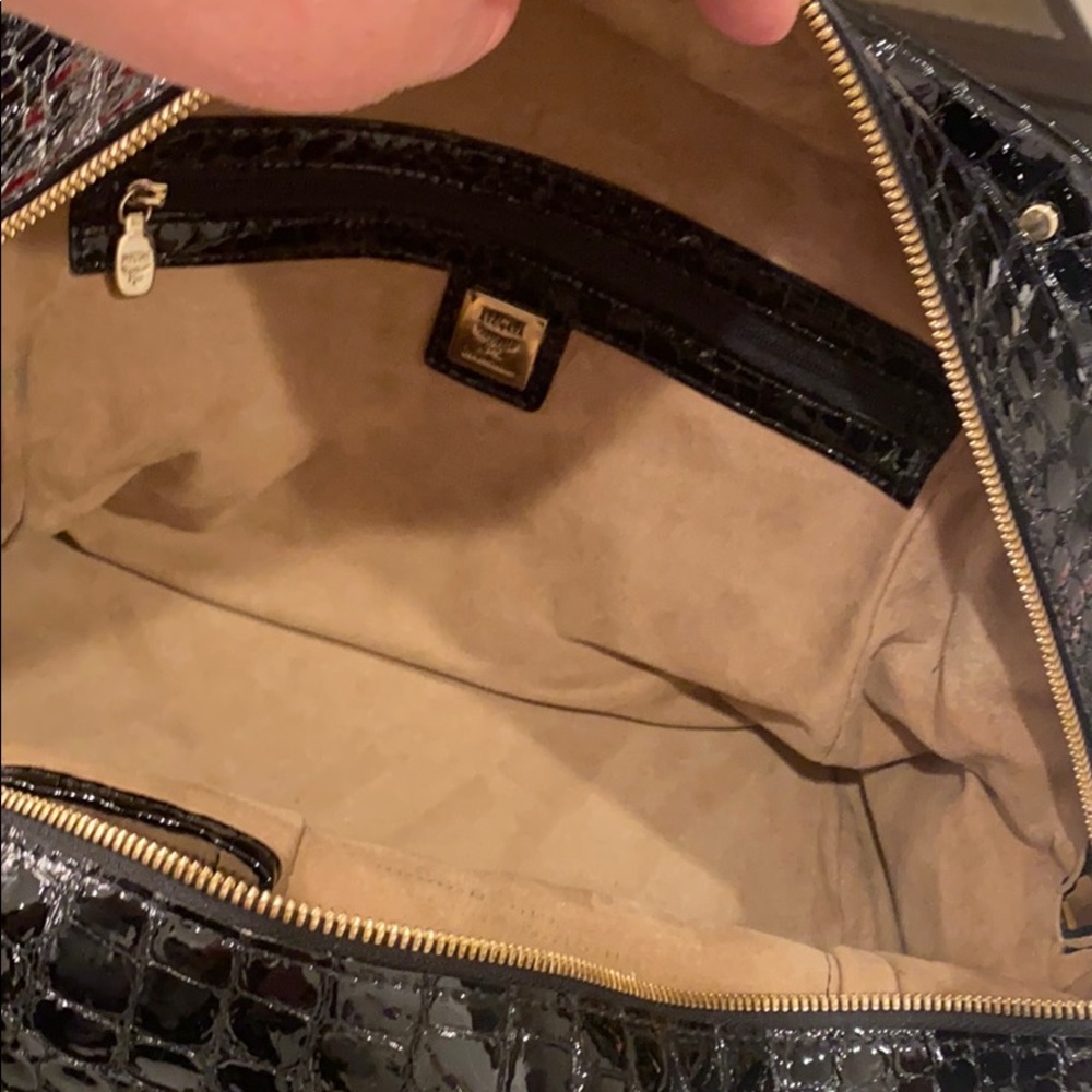SOLD-MCM Designer Purse Bag Limited Edition Black & White Marquis Satchel Rare - Picture 14 of 16